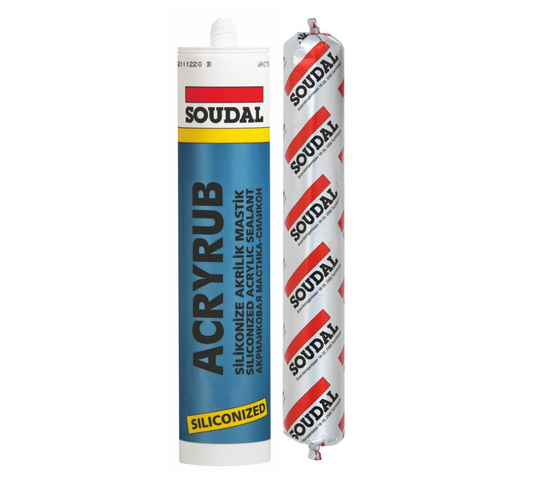 სილიკოაკრილიზებული ჰერმეტიკი 500გრ (თეთრი) -Acryrub Silikioniza Mastik/White/500/30/72